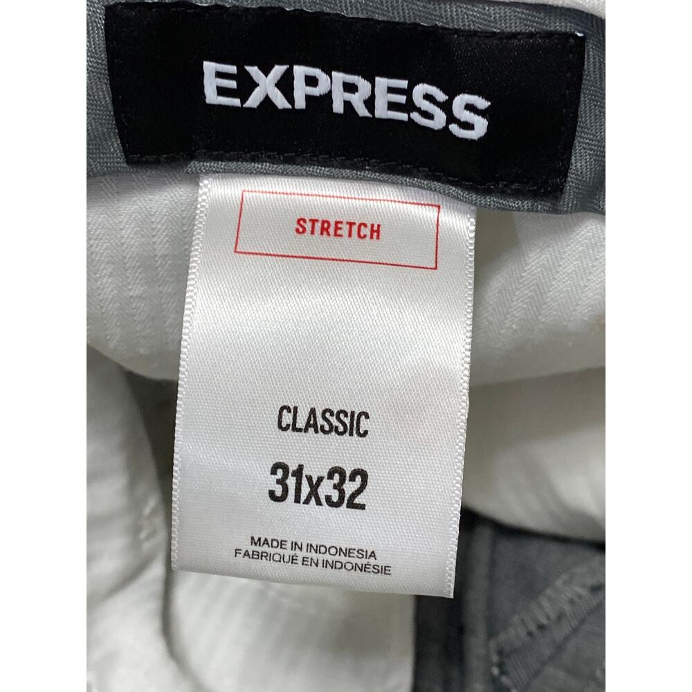 Express Women's Gray High Rise Straight Wide Leg Trousers Dress Pants Size 31X32 - Picture 5 of 6